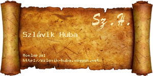 Szlávik Huba névjegykártya
